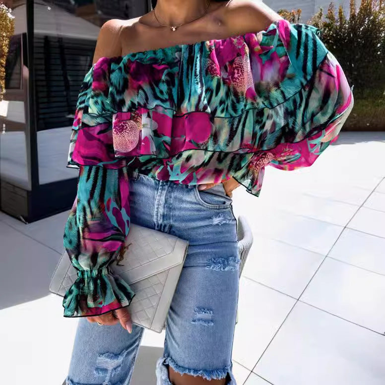 Aída® | Women'S Ruffle-Style Blouse With Floral Pattern