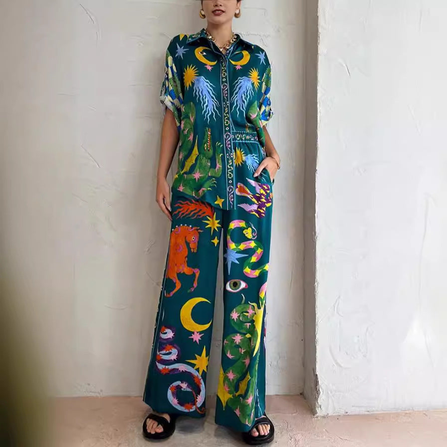 Amelia® | Beath shirt and pantalon set
