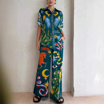 Amelia® | Beath shirt and pantalon set