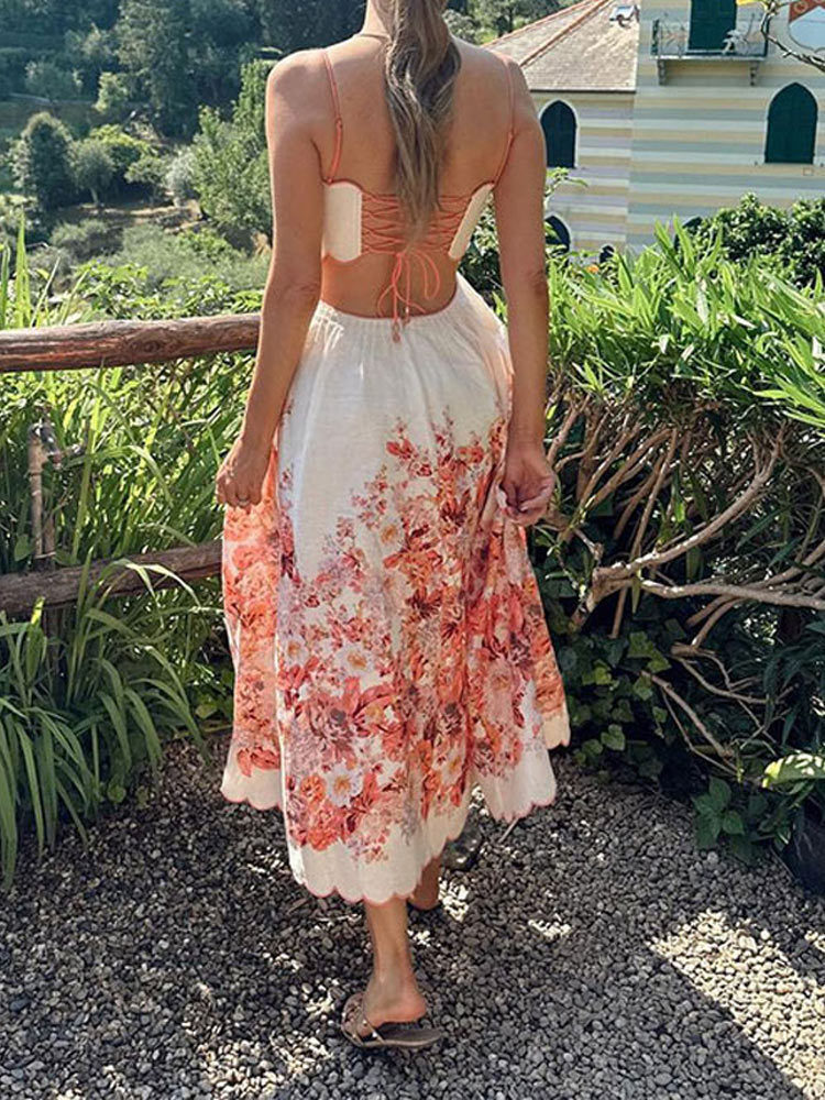 Luz® | Floral elegant halterneck dress
