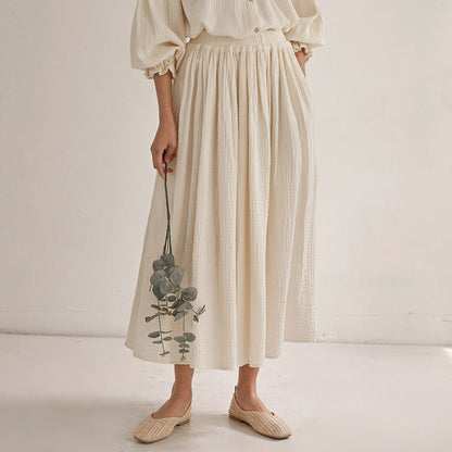 Kaia® | Blouse And Pleated Midi Skirt Set