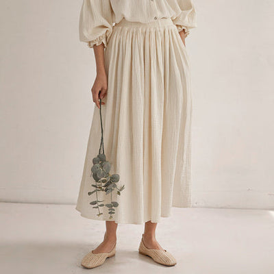 Kaia® | Blouse And Pleated Midi Skirt Set