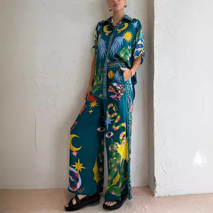 Amelia® | Beath shirt and pantalon set