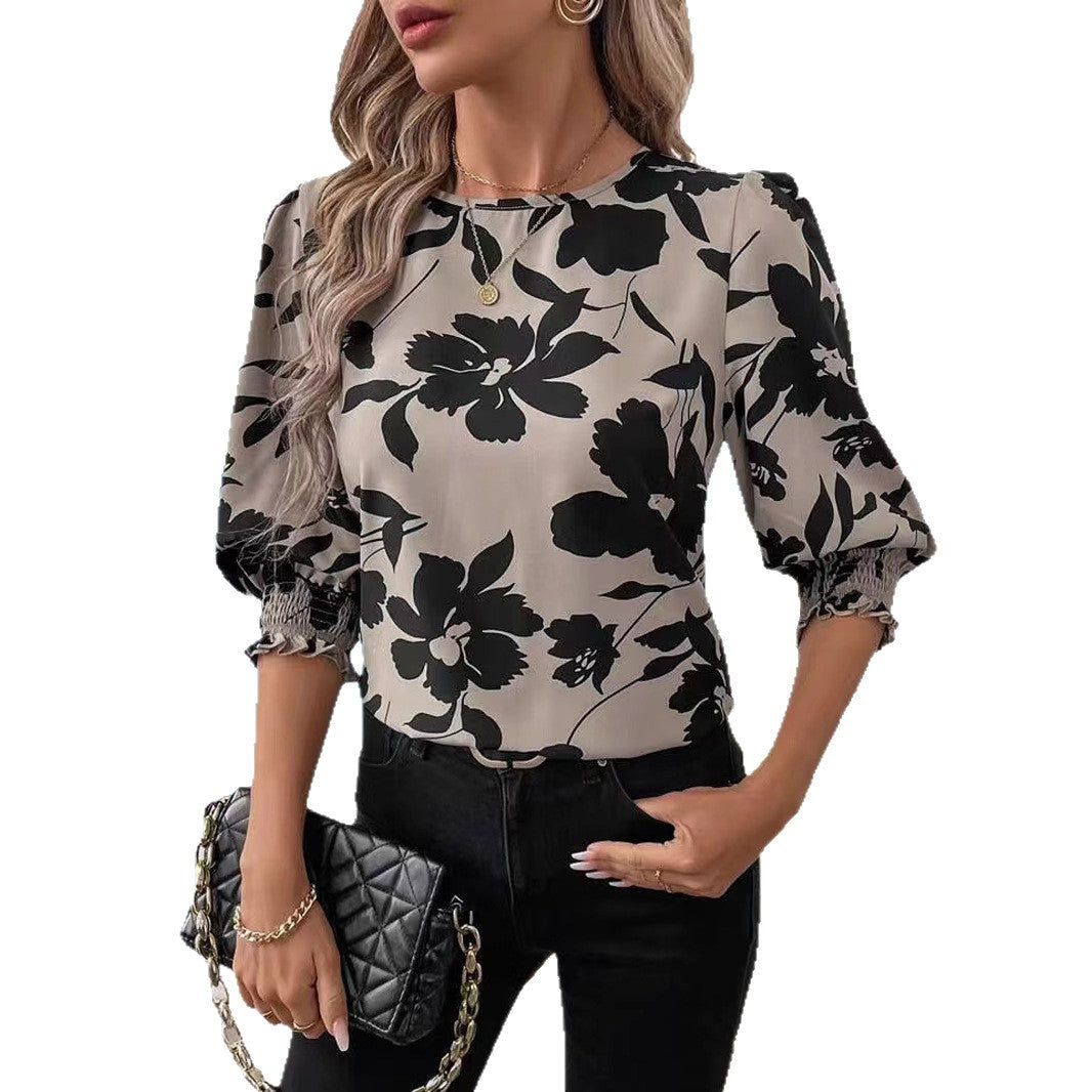 Eulalia® | Women'S Blouse With Floral Print And Ruffled Sleeves