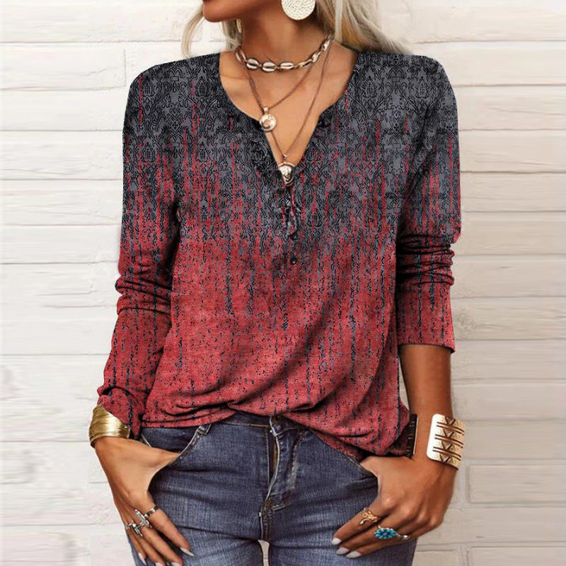 Esther® | Women'S Blouse With Floral Design And V-Neck