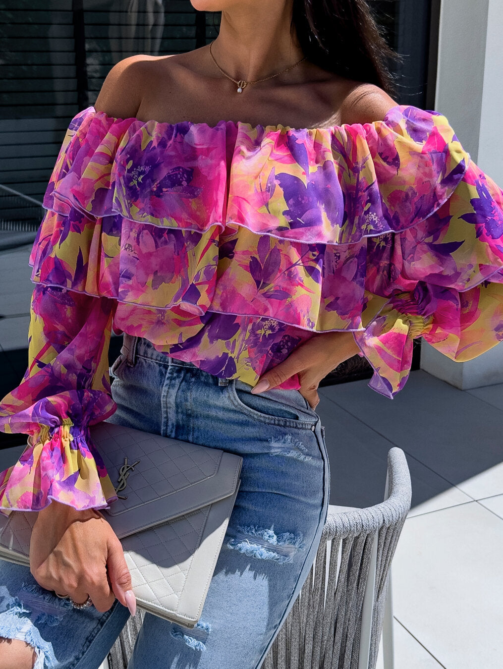Aída® | Women'S Ruffle-Style Blouse With Floral Pattern
