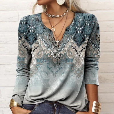 Esther® | Women'S Blouse With Floral Design And V-Neck