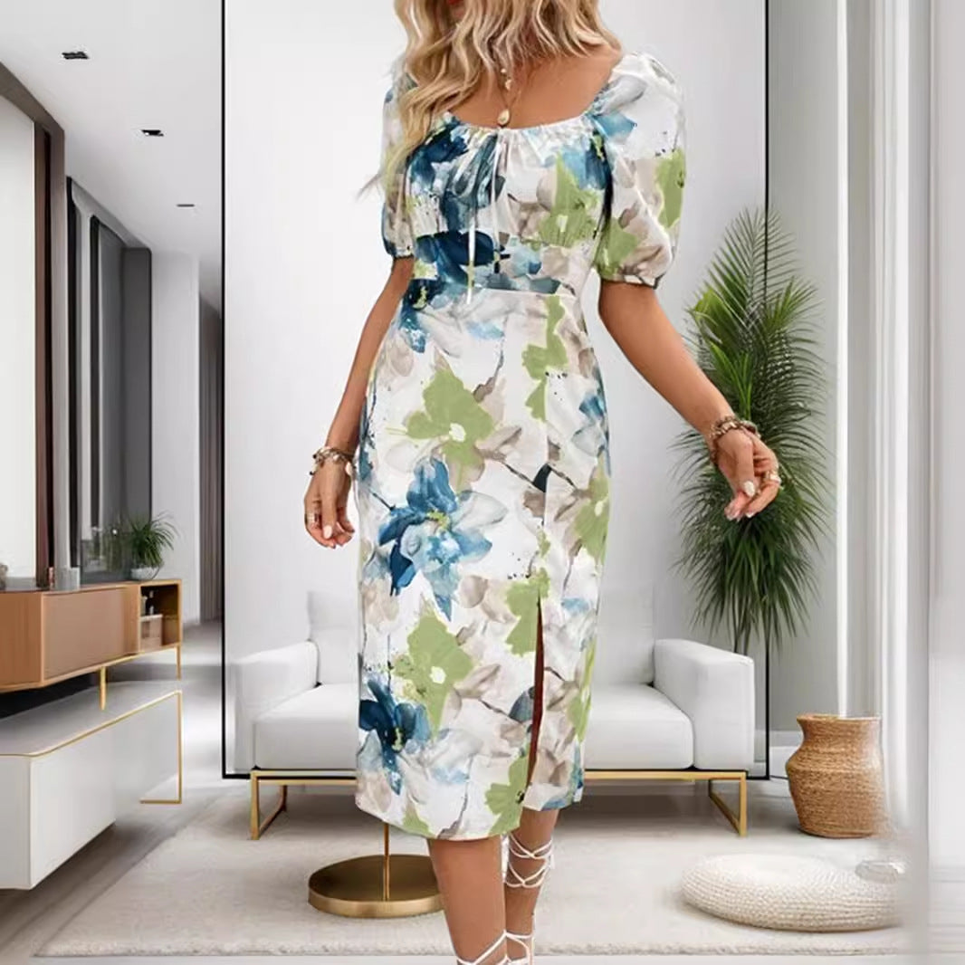 Krystel® | Women'S Flower Print Midi Dresses
