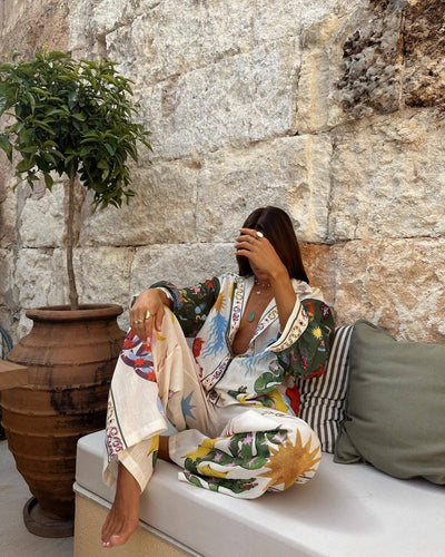 Guadalupe® | Lucille bohemian print shirt and trousers set