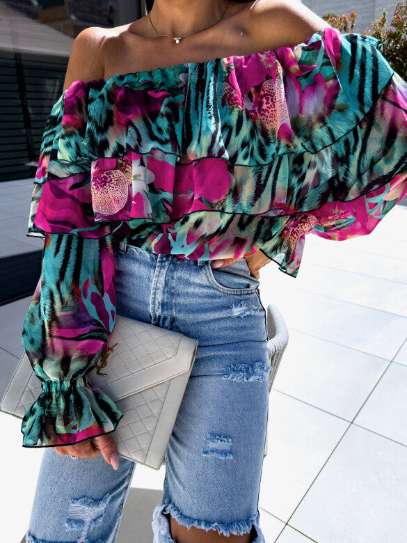 Aída® | Women'S Ruffle-Style Blouse With Floral Pattern