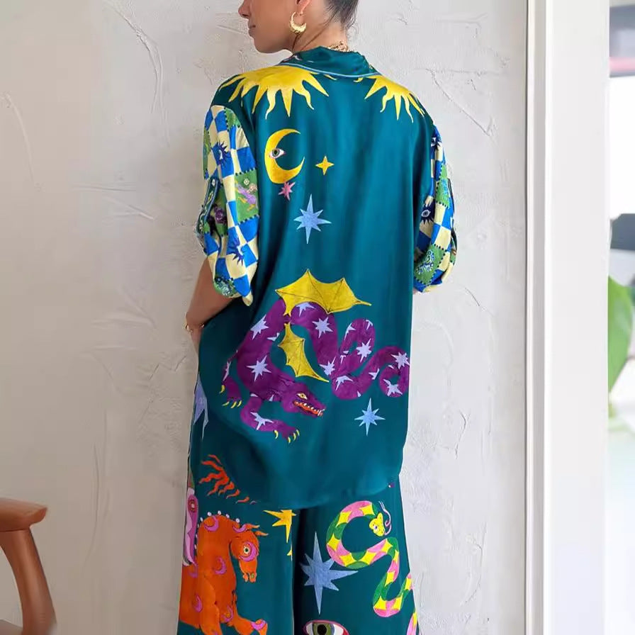Amelia® | Beath shirt and pantalon set