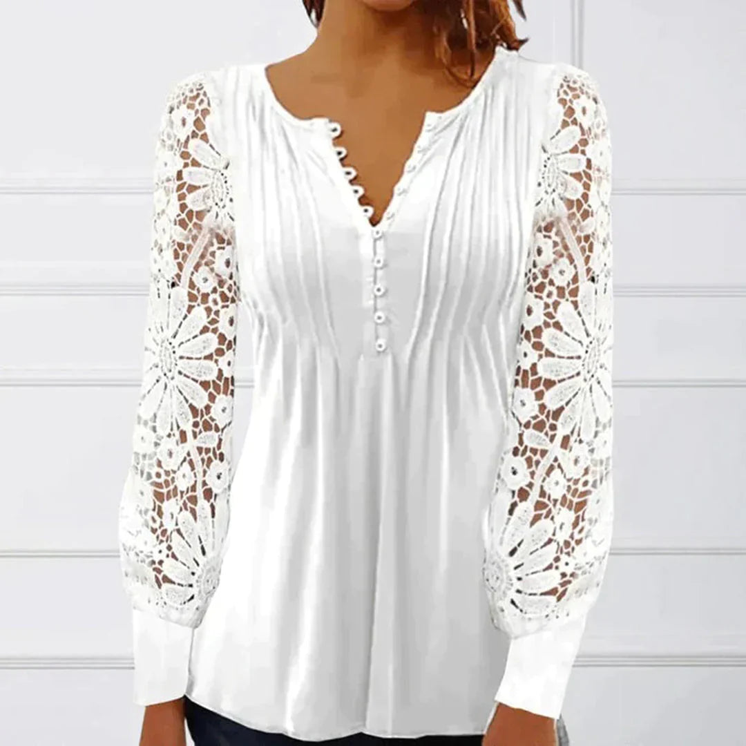 Otilia® | Elegant Shoulder Blouse With Lace