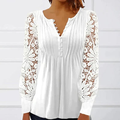 Otilia® | Elegant Shoulder Blouse With Lace