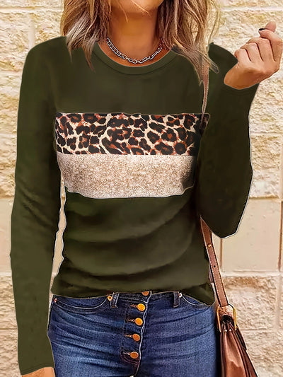 Agustina® | Women's leopard print long sleeve shirt