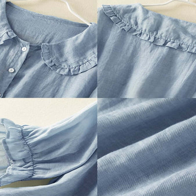 Alina® | Women'S Button Down Ruffle Neck Shirt