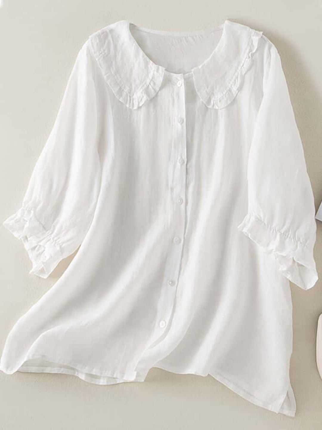 Alina® | Women'S Button Down Ruffle Neck Shirt