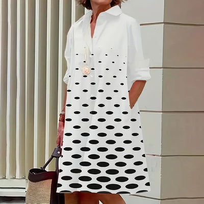 Alba® | Women's midi shirt dress with button placket