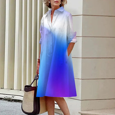 Alba® | Women's midi shirt dress with button placket