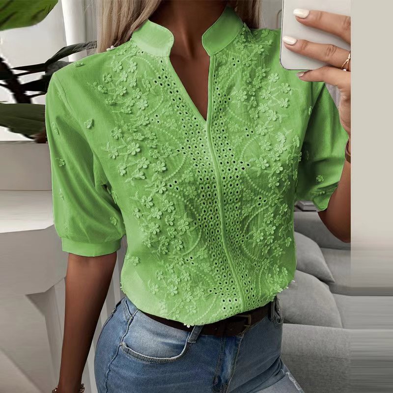 María Elena® | Elegant Short-Sleeved Blouse