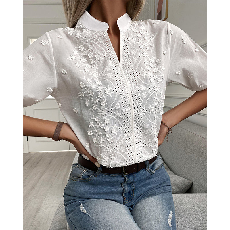 María Elena® | Elegant Short-Sleeved Blouse