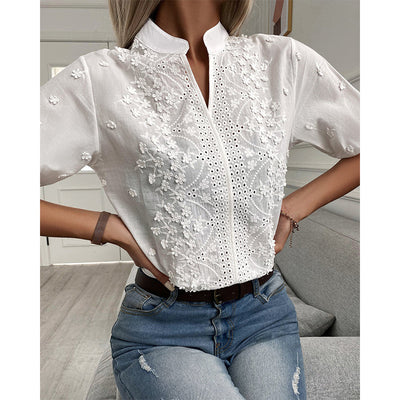 María Elena® | Elegant Short-Sleeved Blouse