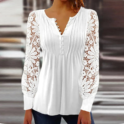 Otilia® | Elegant Shoulder Blouse With Lace