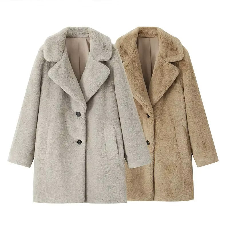 Guadalupe® | Long faux fur coat