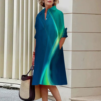 Alba® | Women's midi shirt dress with button placket