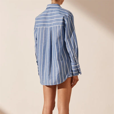 Ariana® | Stylish striped cotton shirt and shorts set