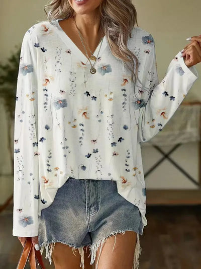 Aída® | Floral Blouse Modern Spring Blouse With V-Neck And Floral Pattern