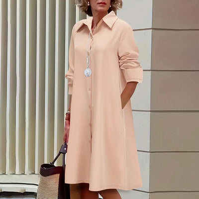 Alba® | Women's midi shirt dress with button placket