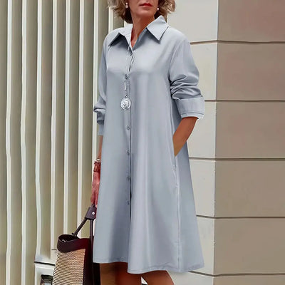 Alba® | Women's midi shirt dress with button placket