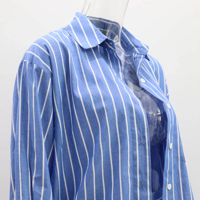 Ariana® | Stylish striped cotton shirt and shorts set