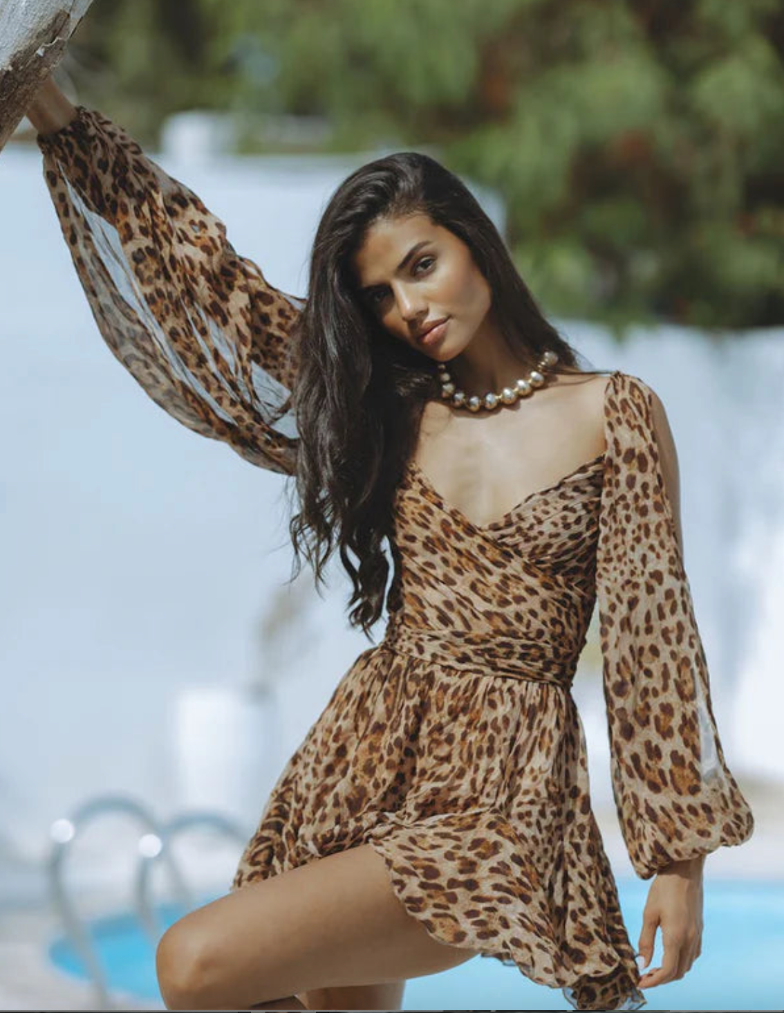 Madison® | Dress with flowing sleeves and V-neck