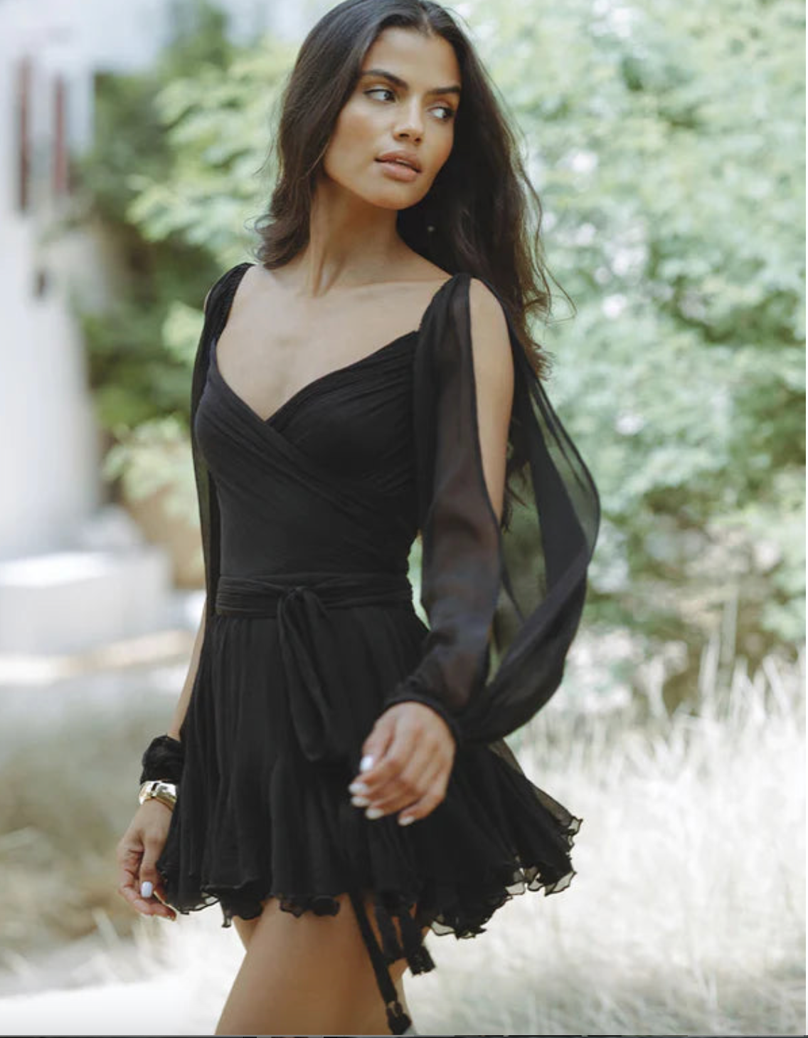 Madison® | Dress with flowing sleeves and V-neck