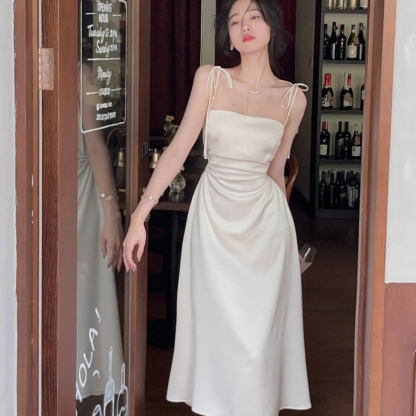 Eugenia® | Mid-length satin dresses for women