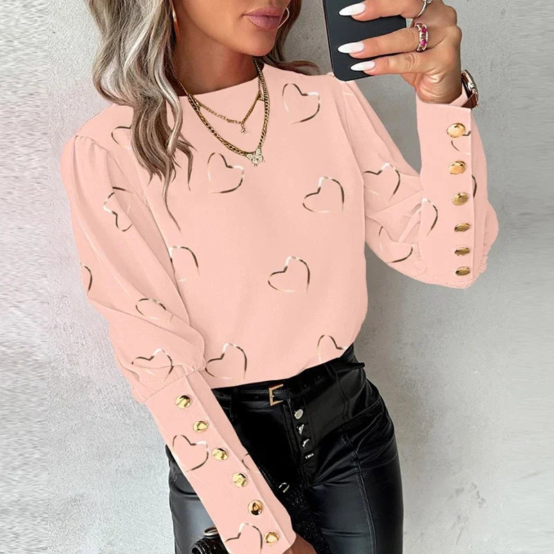 Armelle® | Casual Blouse With Love Print