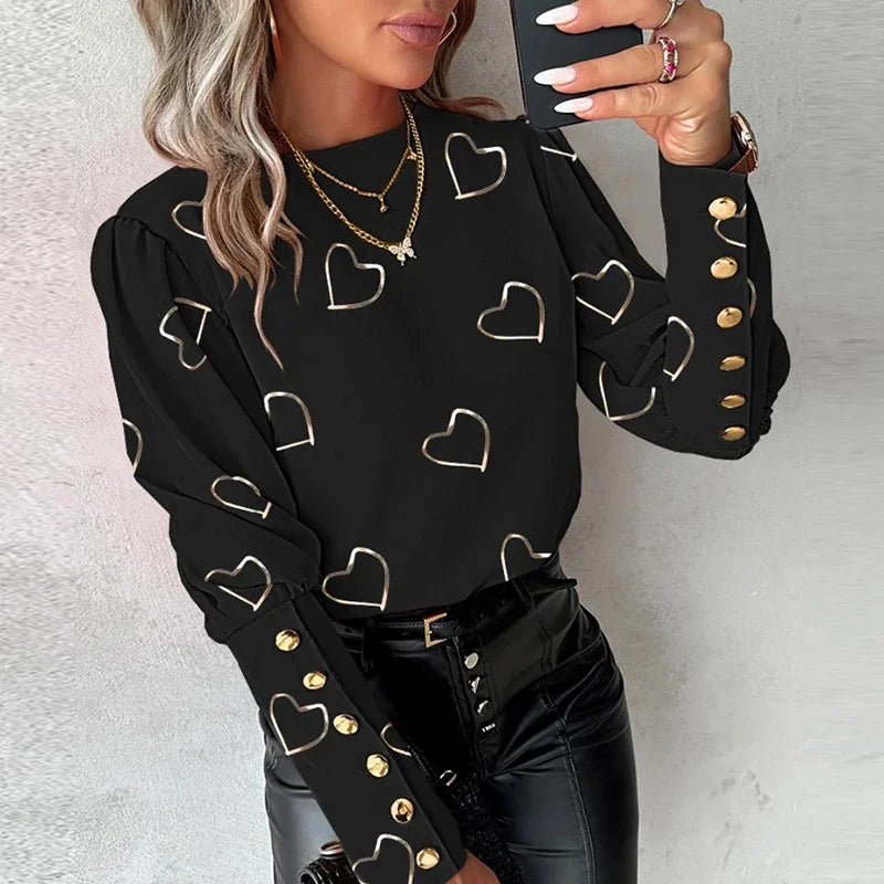 Armelle® | Casual Blouse With Love Print