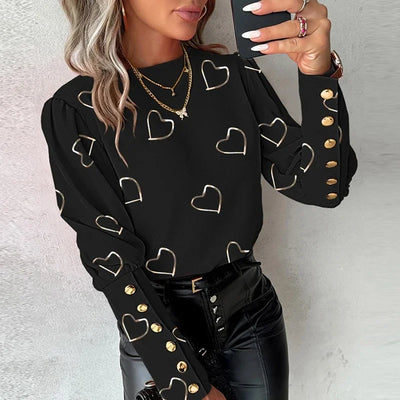 Armelle® | Casual Blouse With Love Print