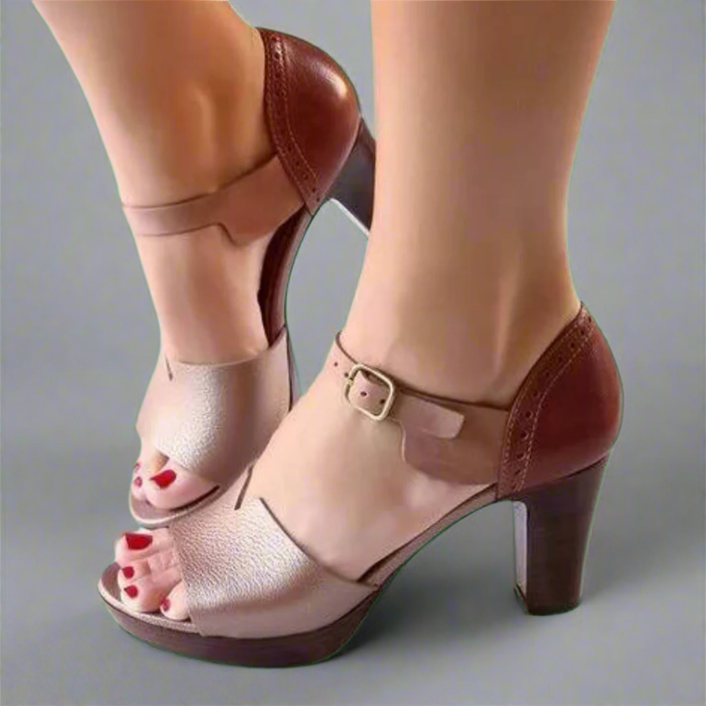 Jacinta® | Elegant women's sandals with block heel and buckle closure