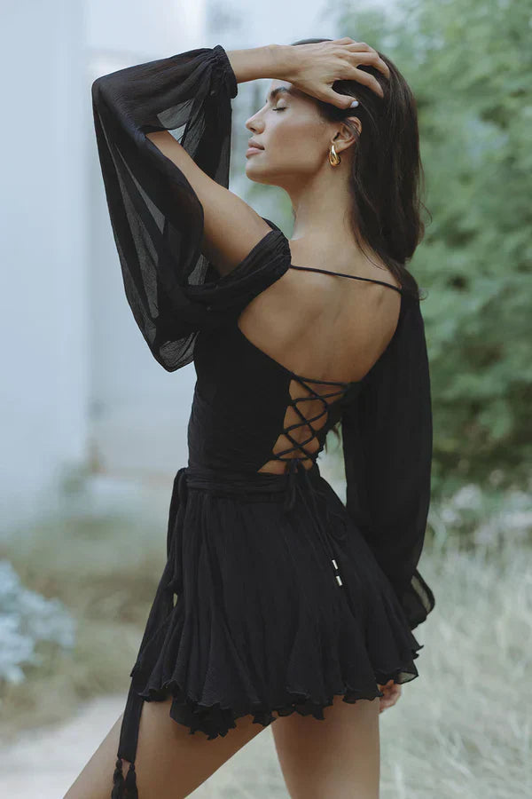 Madison® | Dress with flowing sleeves and V-neck