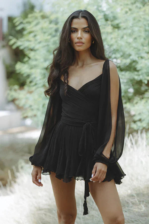 Madison® | Dress with flowing sleeves and V-neck