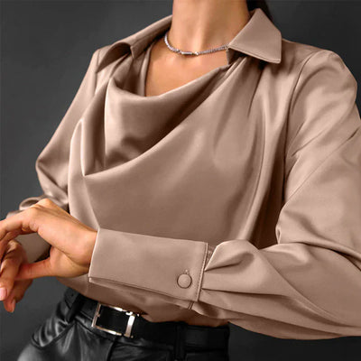 Bryleigh® | Long Sleeves Satin Blouse