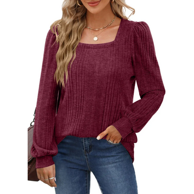 Madelief® | Long-sleeved women's sweater with a square neckline