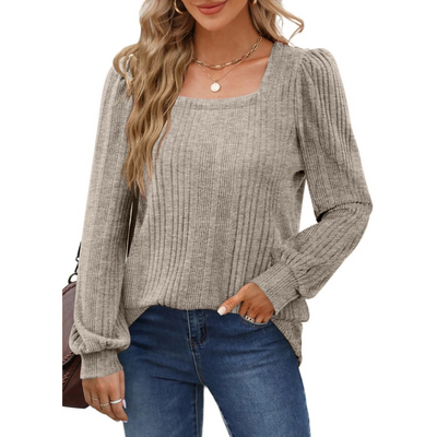 Madelief® | Long-sleeved women's sweater with a square neckline