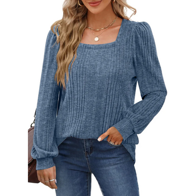 Madelief® | Long-sleeved women's sweater with a square neckline
