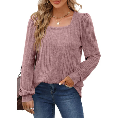 Madelief® | Long-sleeved women's sweater with a square neckline