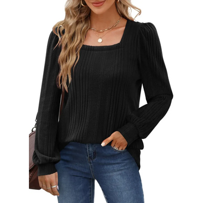 Madelief® | Long-sleeved women's sweater with a square neckline