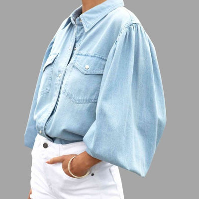 Browse® | Denim Blouse With A Relaxed Fit And Oversized Pockets