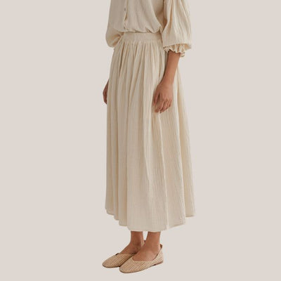 Kaia® | Blouse And Pleated Midi Skirt Set
